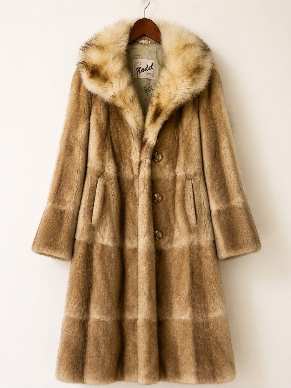 Vintage Nadel Furs Sheared Beaver Coat w/ Fox Fur Collar